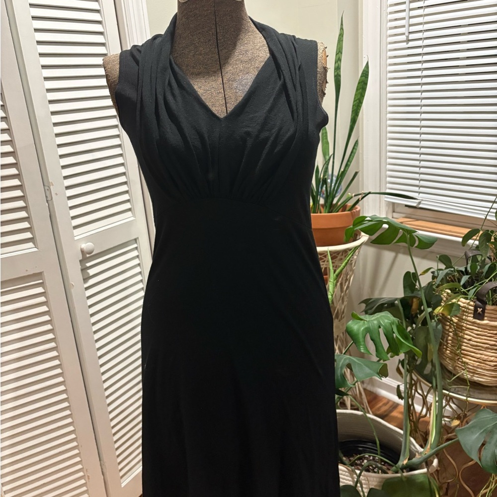 Ibex Black Sheath Dress Cowl Neck Sleeveless